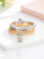 Geometric Paved Safety Pin Ring
