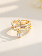 Geometric Paved Safety Pin Ring