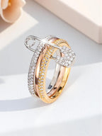 Geometric Paved Safety Pin Ring