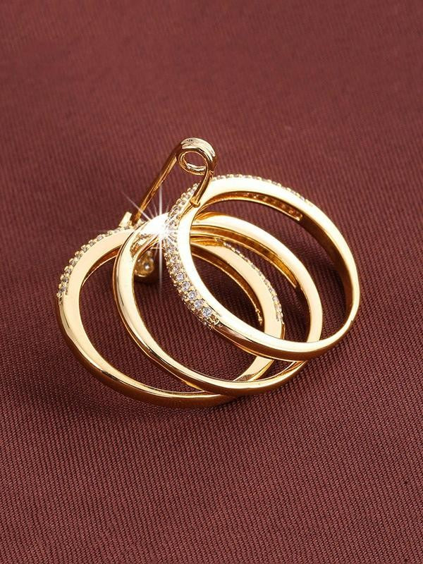 Geometric Paved Safety Pin Ring