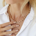 Adjustable 14k Chunky Link Necklace