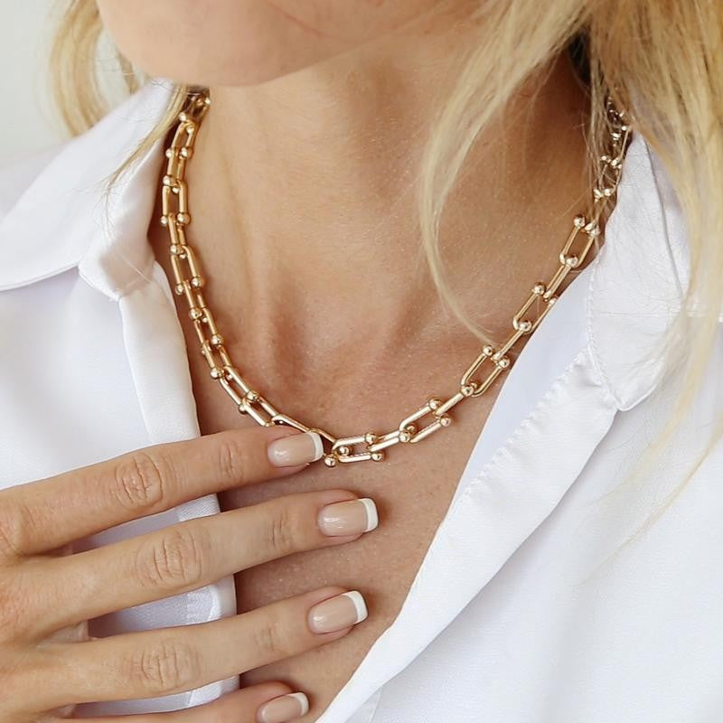 Adjustable 14k Chunky Link Necklace
