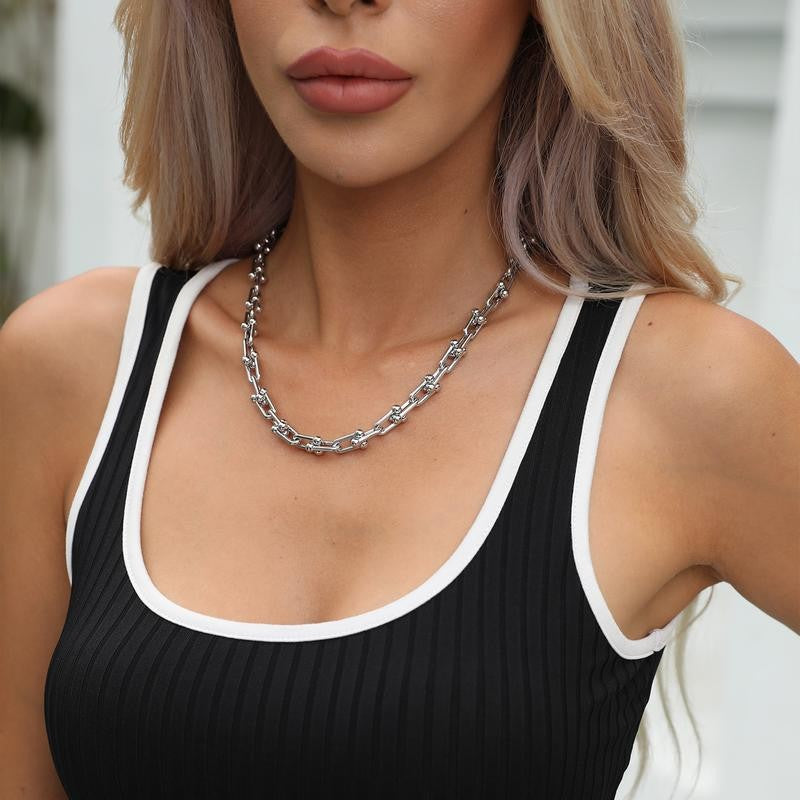 Adjustable 14k Chunky Link Necklace