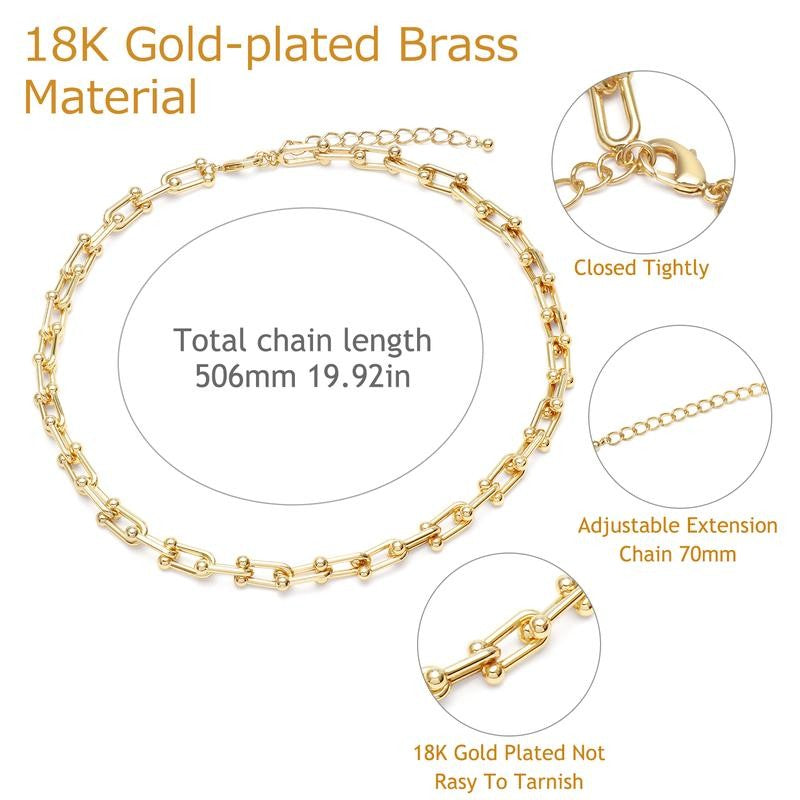 Adjustable 14k Chunky Link Necklace