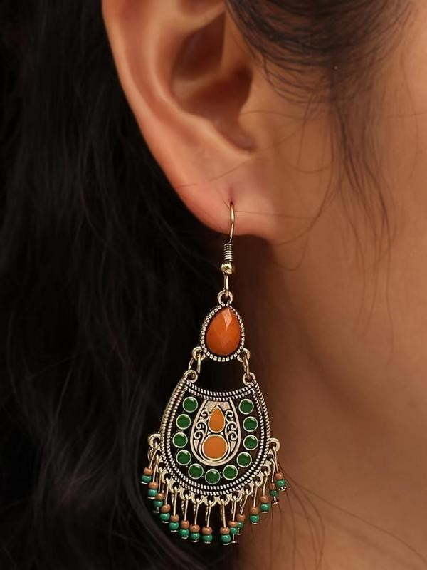Vintage Bohemian Stone Drop Earrings