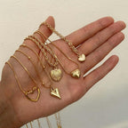 Layered Heart Pendant Necklace Set
