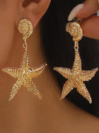 Textured Starfish Drop Earrings