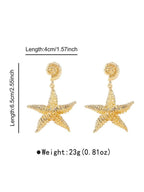 Textured Starfish Drop Earrings