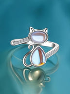 Adjustable Cat Stone Ring
