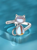 Adjustable Cat Stone Ring