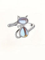Adjustable Cat Stone Ring