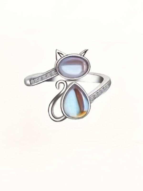 Adjustable Cat Stone Ring