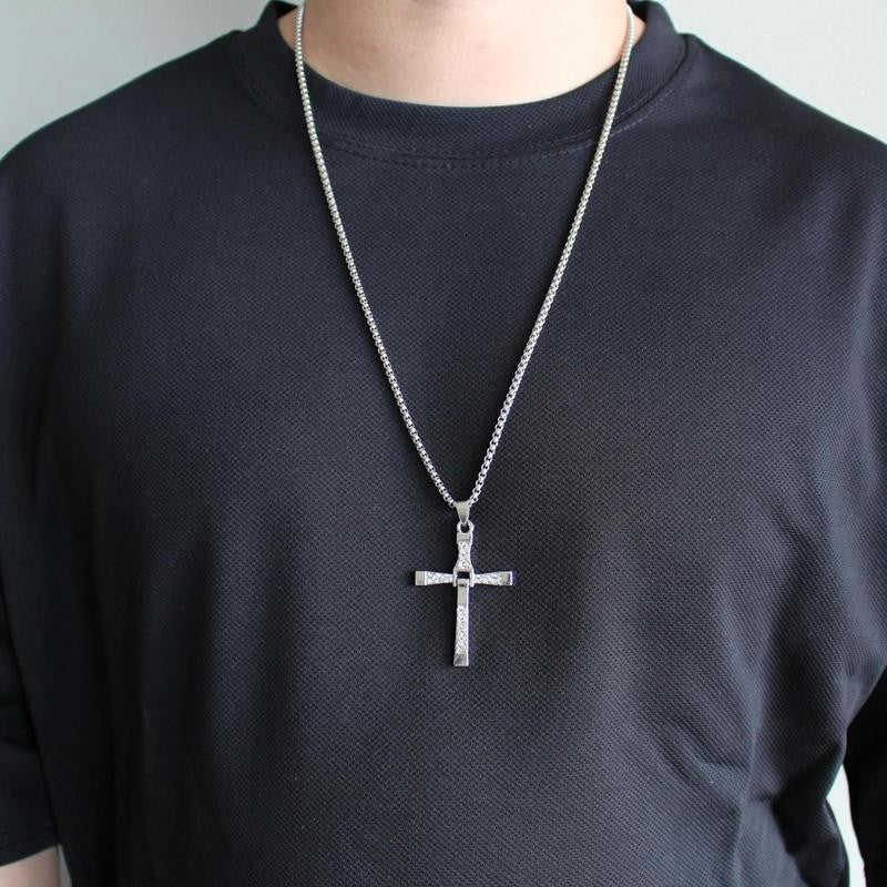 Silver Cross Pendant Necklace