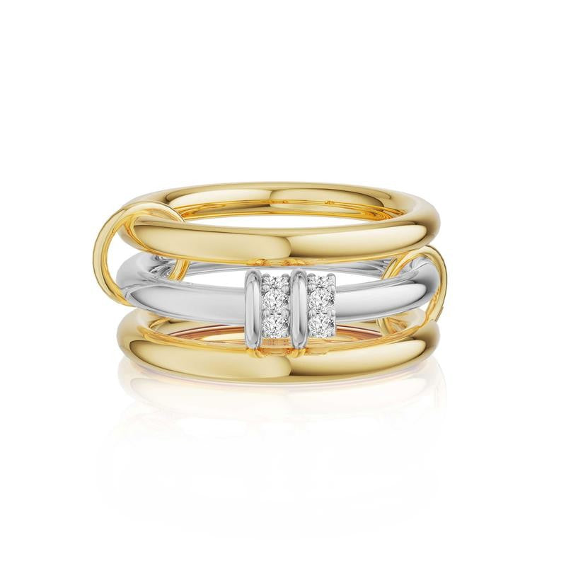 Mixed Metal CZ Stackable Ring Set