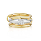 Mixed Metal CZ Stackable Ring Set