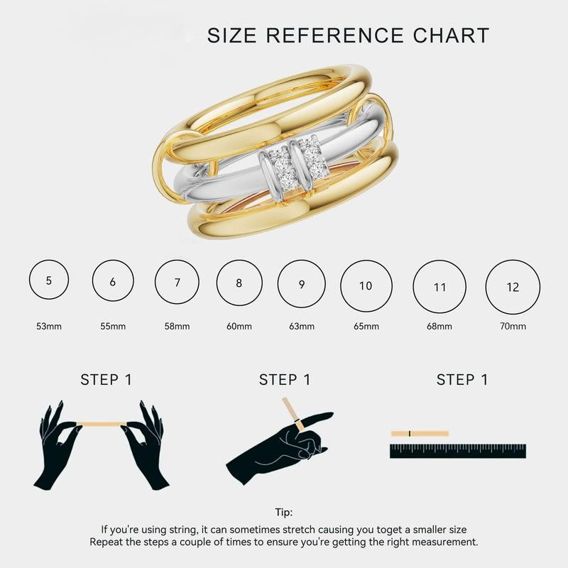 Mixed Metal CZ Stackable Ring Set