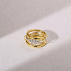 Mixed Metal CZ Stackable Ring Set
