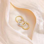Mixed Metal CZ Stackable Ring Set