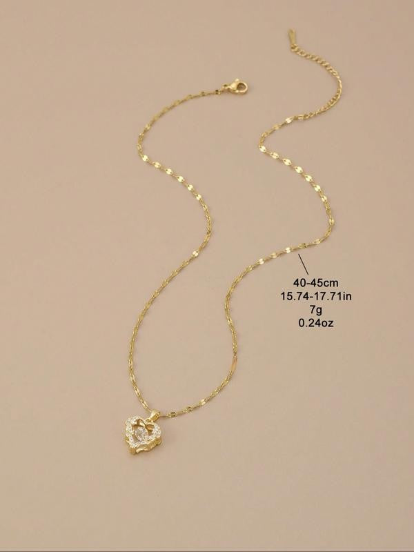 Winged Heart Rhinestone Necklace