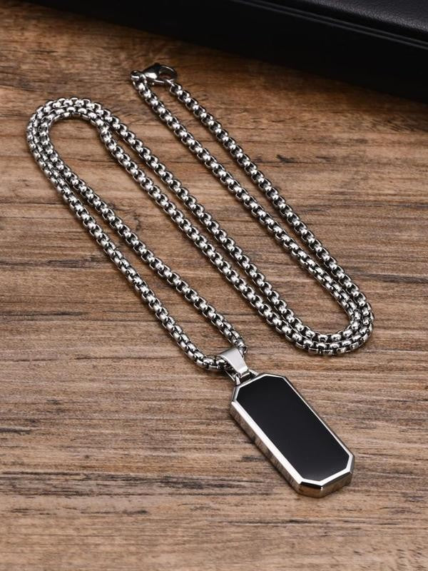 Geometric Black Pendant Necklace