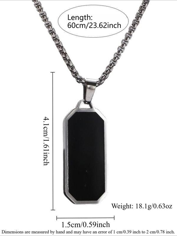 Geometric Black Pendant Necklace