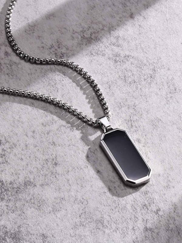 Geometric Black Pendant Necklace
