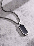 Geometric Black Pendant Necklace
