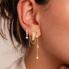 Asymmetric 3 Layered Chain Earrings