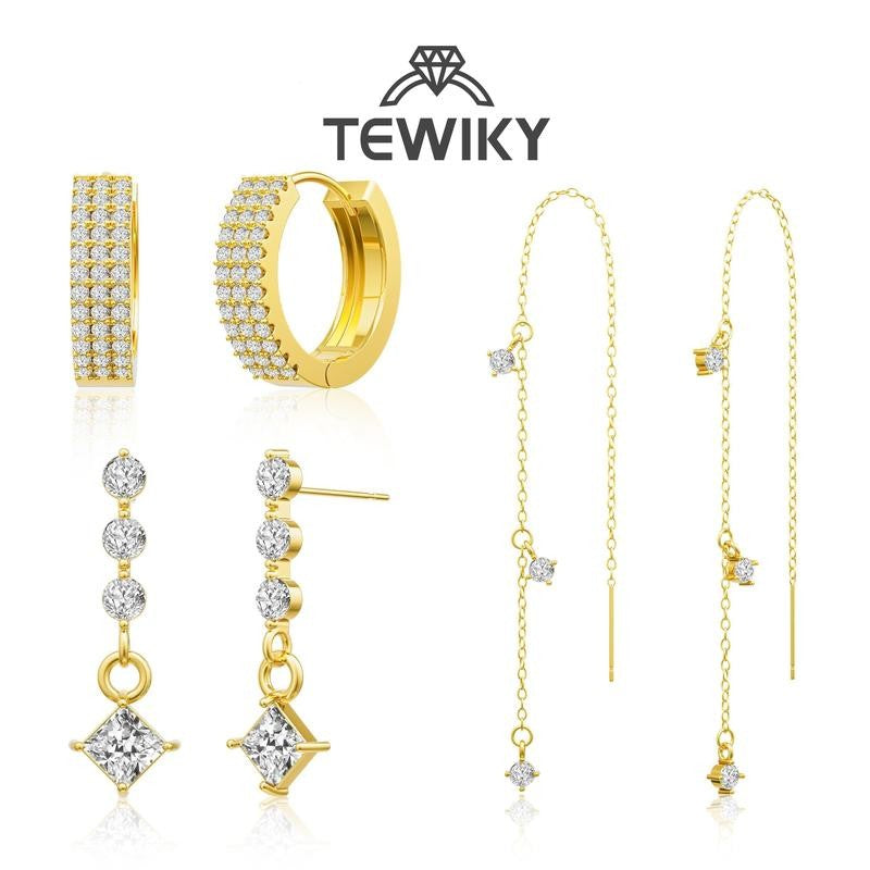Asymmetric 3 Layered Chain Earrings