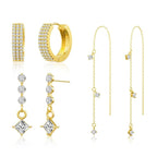 Asymmetric 3 Layered Chain Earrings