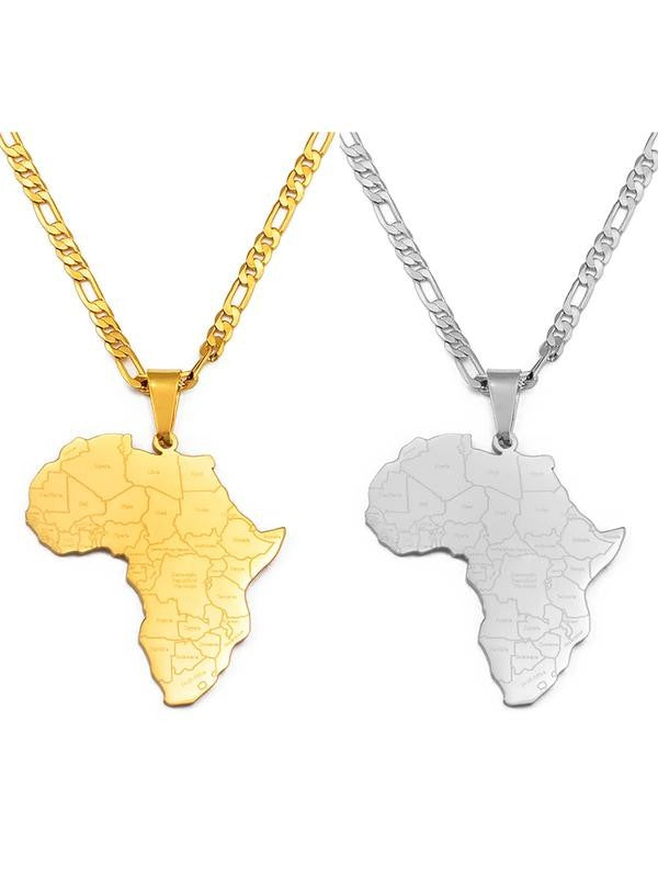 Africa Map Pendant Necklace