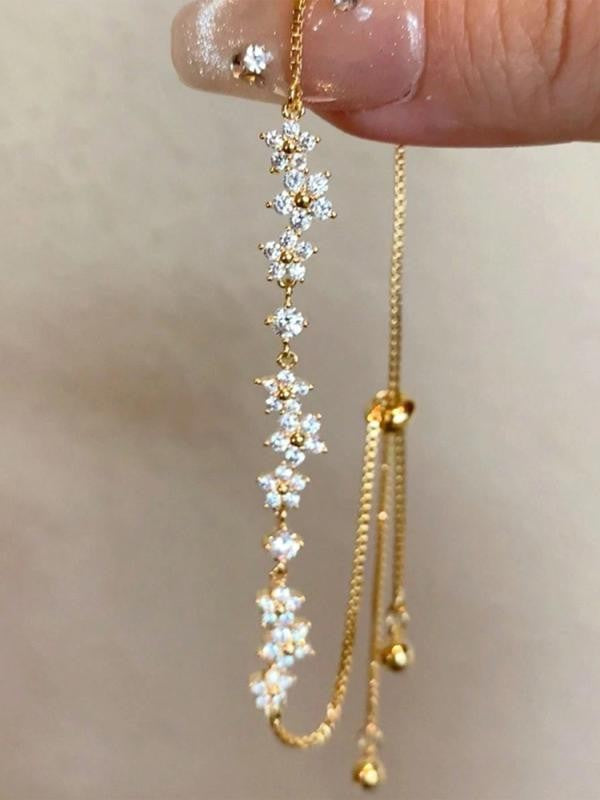 Adjustable Floral Zircon Bracelet