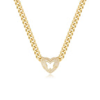 14k Heart Butterfly CZ Pendant Necklace