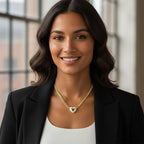 14k Heart Butterfly CZ Pendant Necklace
