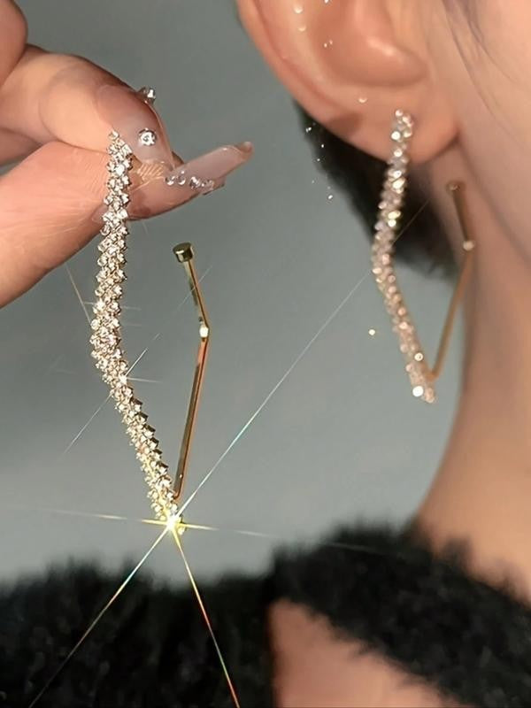 V-Shaped Zircon Drop Earrings