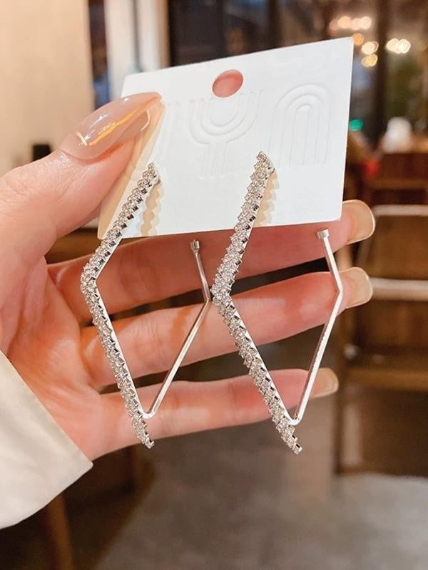 V-Shaped Zircon Drop Earrings
