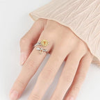 Adjustable Spinning Sunflower Fidget Ring