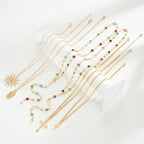 Layered Sun & Cross Pendant Necklace Set