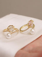 Asymmetric Tulip Pearl Ring