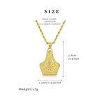 18k Engraved Western Shield Pendant Necklace