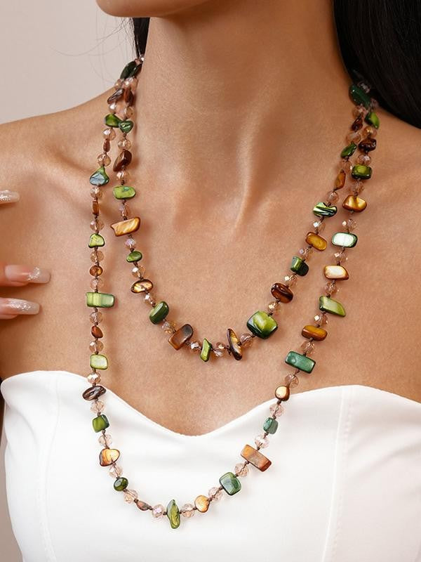 Bohemian Irregular Shell Bead Necklace