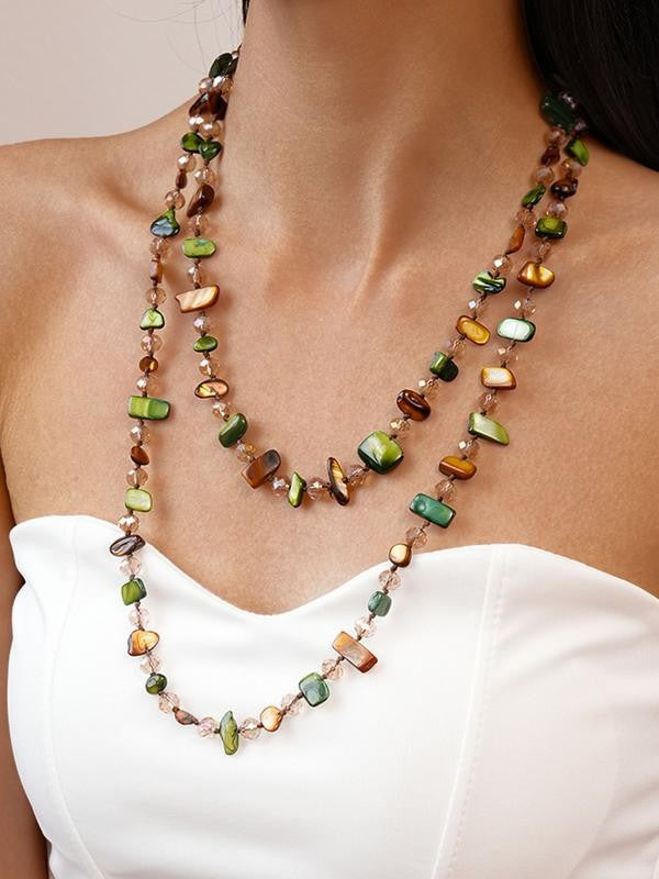 Bohemian Irregular Shell Bead Necklace