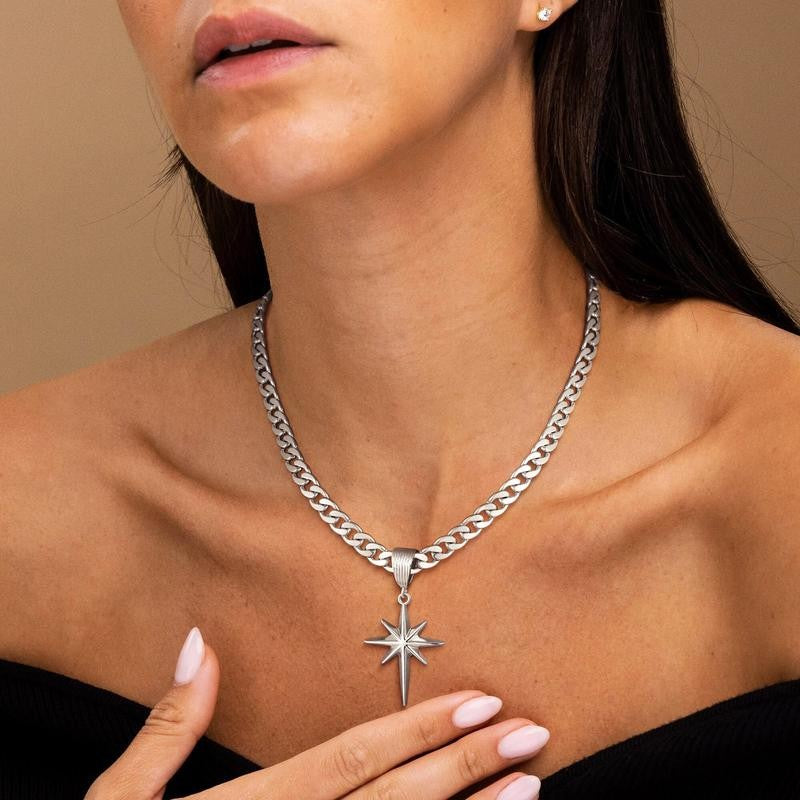 Gold Cuban Star Pendant Necklace
