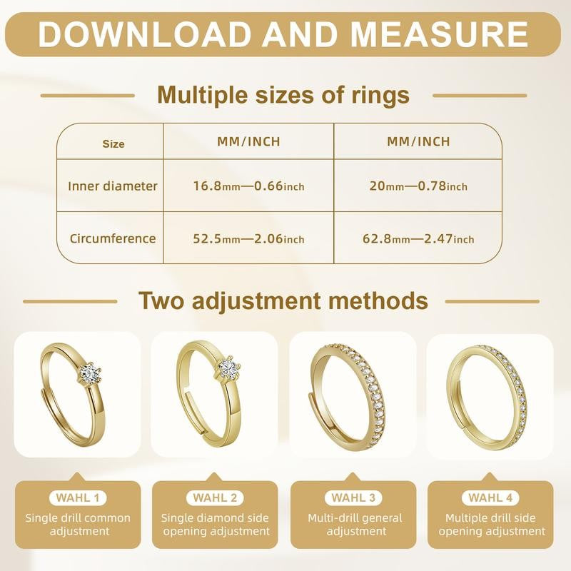 Adjustable Open Band Stone Ring