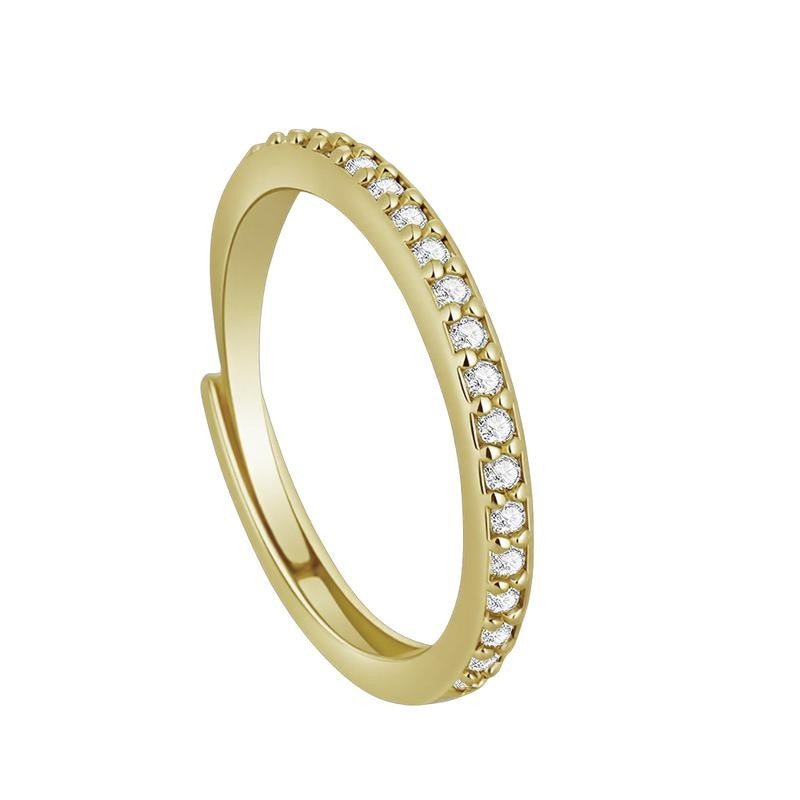 Adjustable Open Band Stone Ring