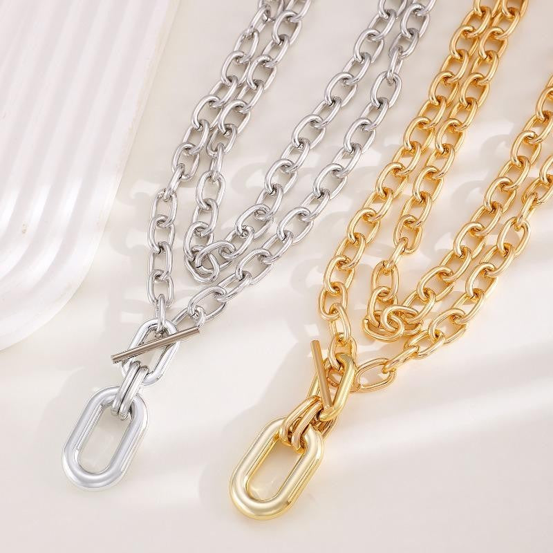 Layered Chain Link Necklace Set