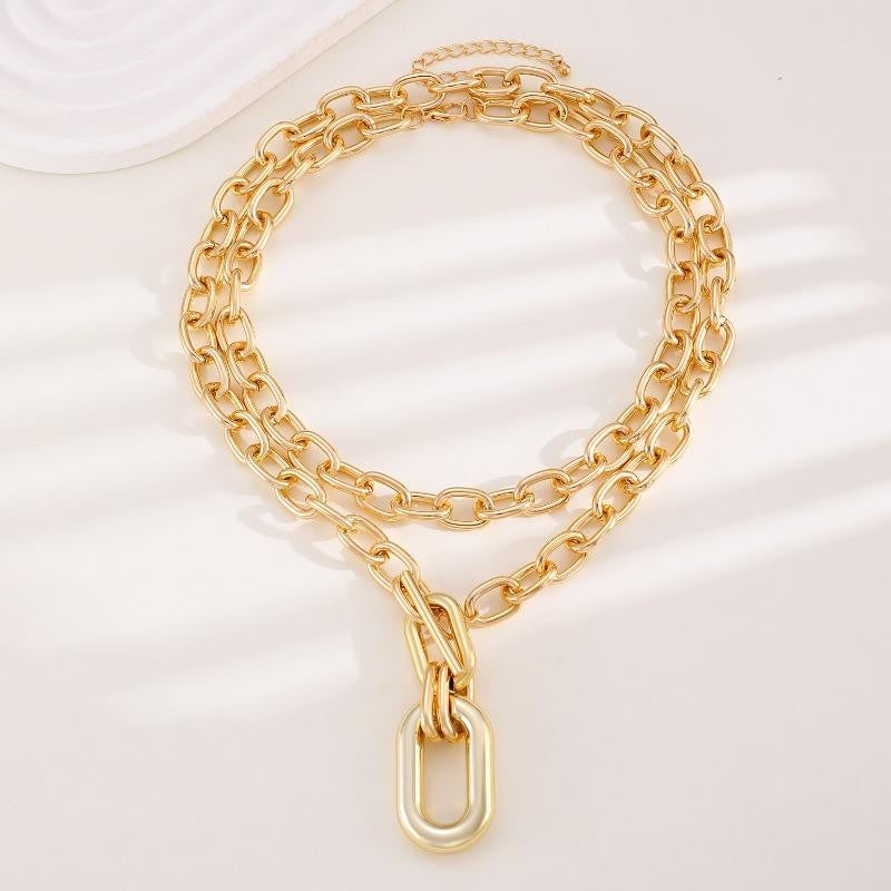 Layered Chain Link Necklace Set