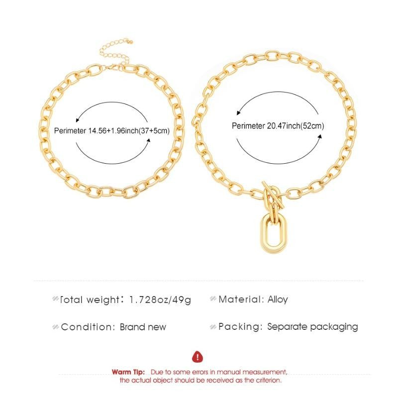Layered Chain Link Necklace Set