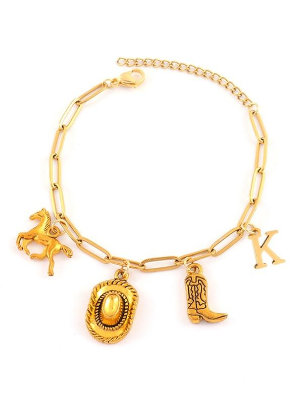 Western Charm Paperclip Chain Bracelet