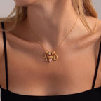 Gold Letter Birthstone Charm Necklace